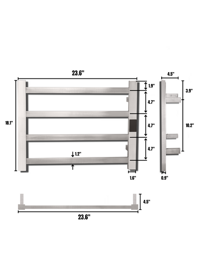 WiFi 4Bar |Smart Wireless Electric Towel Warmer | Blade Thin 4 Bar Design | Alexa & Google Home Compatible